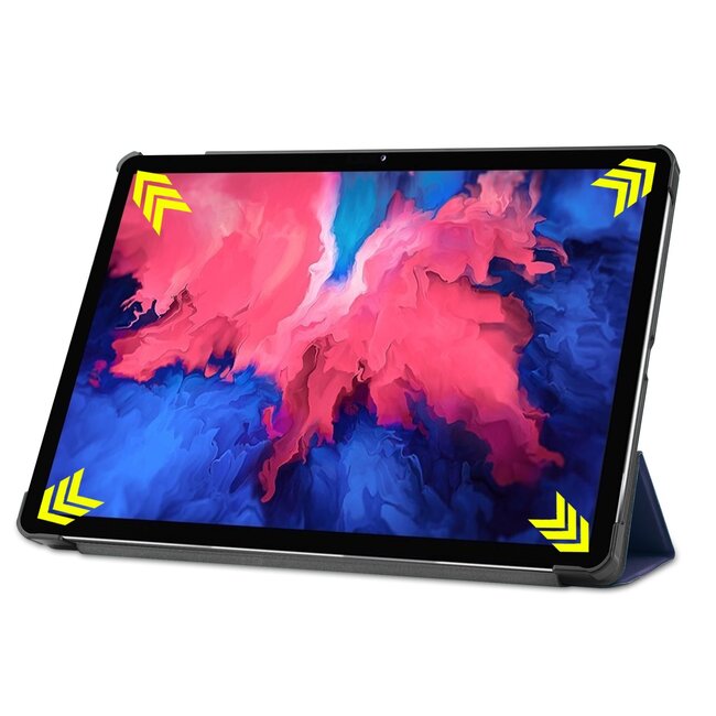 Tablet hoes & Screenprotector geschikt voor Lenovo Tab P11 - 11 Inch - Auto Wake/Sleep functie - Donker Blauw