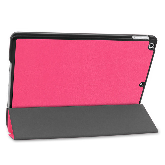 Tablet Hoes & Screenprotector voor iPad (2021, 2020 & 2019) tablet hoes en screenprotector - 2 in 1 cover - 10.2 inch - Tri-Fold Book Case - Magenta