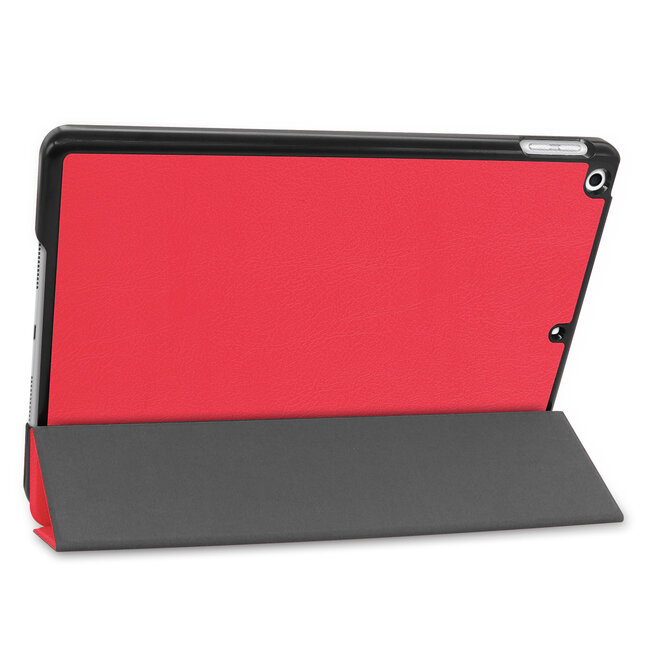 Tablet Hoes & Screenprotector voor iPad (2021, 2020 & 2019) tablet hoes en screenprotector - 2 in 1 cover - 10.2 inch - Tri-Fold Book Case - Rood
