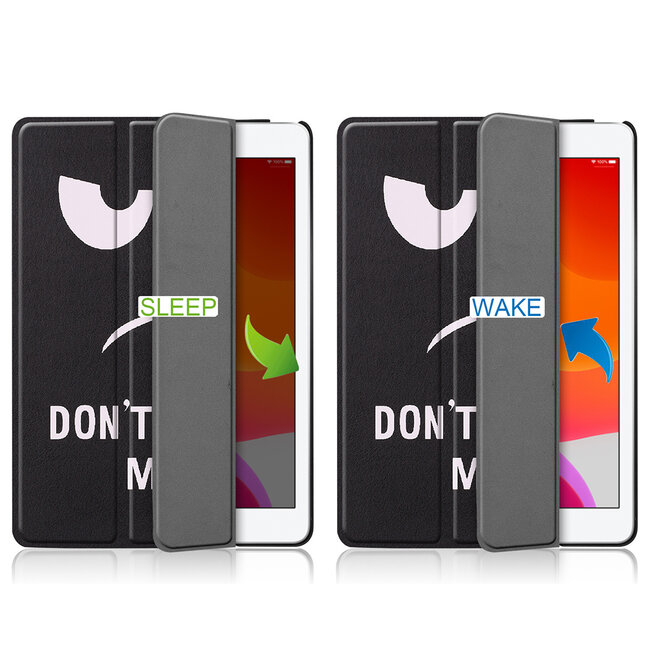 Tablet Hoes & Screenprotector voor iPad (2021, 2020 & 2019) tablet hoes en screenprotector - 2 in 1 cover - 10.2 inch - Tri-Fold Book Case - Don't touch me