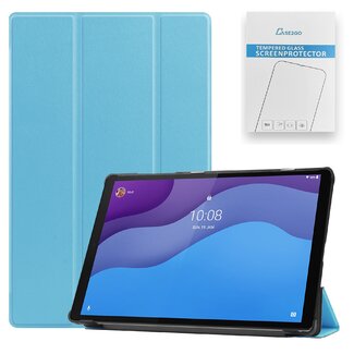 Case2go Tablet hoes & Screenprotector geschikt voor Lenovo Tab M10 (TB-X306F) - 10.1 Inch - Auto Wake/Sleep functie - Licht Blauw