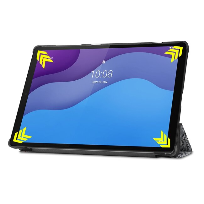 Tablet hoes & Screenprotector geschikt voor Lenovo Tab M10 (TB-X306F) - 10.1 Inch - Auto Wake/Sleep functie - Eiffeltoren