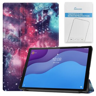 Case2go Tablet hoes & Screenprotector geschikt voor Lenovo Tab M10 (TB-X306F) - 10.1 Inch - Auto Wake/Sleep functie - Galaxy