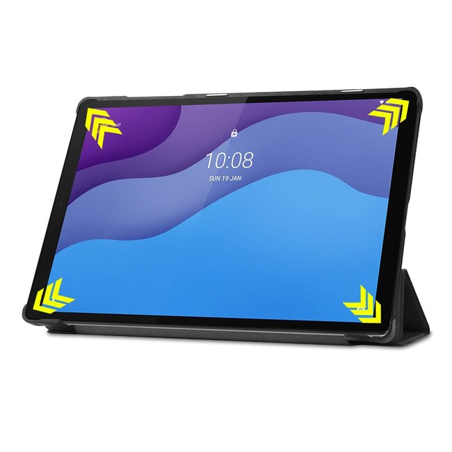 Tablet hoes & Screenprotector geschikt voor Lenovo Tab M10 (TB-X306F) - 10.1 Inch - Auto Wake/Sleep functie - Don't touch me