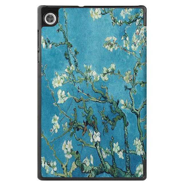 Tablet hoes & Screenprotector geschikt voor Lenovo Tab M10 (TB-X306F) - 10.1 Inch - Auto Wake/Sleep functie - Witte Bloesem