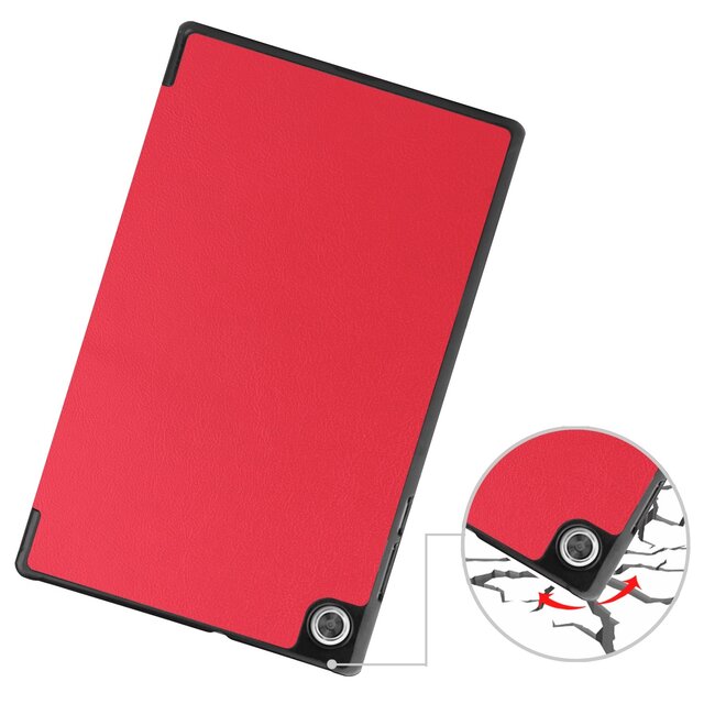 Tablet hoes & Screenprotector geschikt voor Lenovo Tab M10 (TB-X306F) - 10.1 Inch - Auto Wake/Sleep functie - Rood