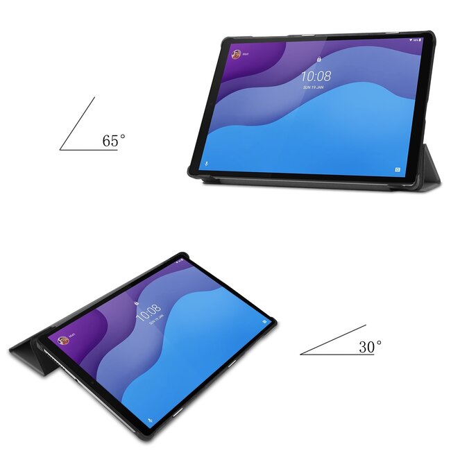 Tablet hoes & Screenprotector geschikt voor Lenovo Tab M10 (TB-X306F) - 10.1 Inch - Auto Wake/Sleep functie - Grijs