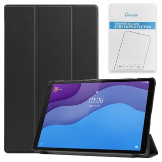 Case2go Tablet hoes & Screenprotector geschikt voor Lenovo Tab M10 (TB-X306F) - 10.1 Inch - Auto Wake/Sleep functie - Zwart