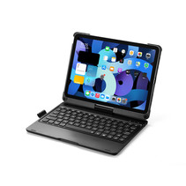 Case2go - Toetsenbord Hoes geschikt voor iPad Air 10.9 (2022) - Bluetooth Toetsenbord hoes - Tablethoes 360 graden draaibaar - Toetsenbord verlichting - Zwart