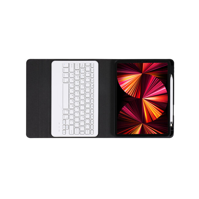 Case2go - Draadloze Bluetooth toetsenbord Tablet hoes geschikt voor Apple iPad Air 11 (2024) / Apple iPad Air 2022 10.9 inch met Stylus Pen Houder - Blauw  en Zwart