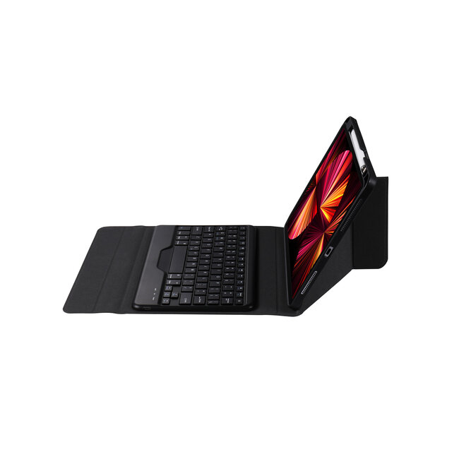 Case2go - Draadloze Bluetooth toetsenbord Tablet hoes geschikt voor Apple iPad Air 11 (2024) / Apple iPad Air 2022 10.9 inch met Stylus Pen Houder - Zwart