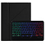 Case2go - Draadloze Bluetooth toetsenbord Tablet hoes geschikt voor Apple iPad Air 11 (2024) / iPad Air 10.9 (2022) met RGB verlichting en Stylus Pen Houder - Zwart