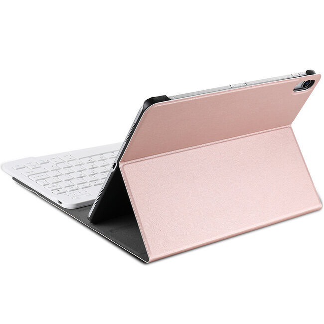 Case2go - Tablet toetsenbord geschikt voor Apple iPad Air 11 (2024) / Apple iPad Air 10.9 (2022 / 2020) - Bluetooth Toetsenbord Hoes - QWERTY - Magneetsluiting - Sleep/Wake-up functie - Rosé Goud