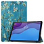 Tablet hoes & 2-Pack Screenprotector geschikt voor Lenovo Tab M10 - 10.1 Inch - Auto Wake/Sleep functie - Witte Bloesem