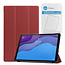 Tablet hoes & 2-Pack Screenprotector geschikt voor Lenovo Tab M10 - 10.1 Inch - Auto Wake/Sleep functie - Donker Rood