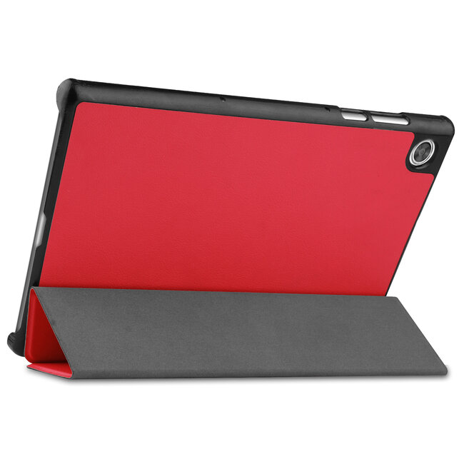 Tablet hoes & 2-Pack Screenprotector geschikt voor Lenovo Tab M10 - 10.1 Inch - Auto Wake/Sleep functie - Rood