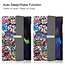 Tablet hoes & 2-Pack Screenprotector geschikt voor Samsung Galaxy Tab A8 - 10.5 Inch - Auto Wake/Sleep functie - Grafitti