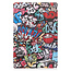 Tablet hoes & 2-Pack Screenprotector geschikt voor Samsung Galaxy Tab A8 - 10.5 Inch - Auto Wake/Sleep functie - Grafitti