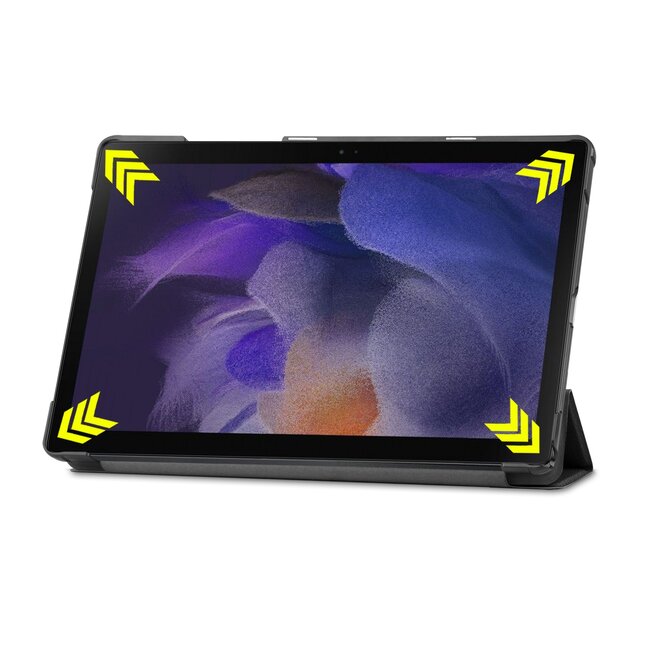 Tablet hoes & 2-Pack Screenprotector geschikt voor Samsung Galaxy Tab A8 - 10.5 Inch - Auto Wake/Sleep functie - Zwart