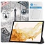 Tablet hoes & 2-Pack Screenprotector geschikt voor Samsung Galaxy Tab S8 Plus - 12.4 Inch - Auto Wake/Sleep functie - Eiffeltoren