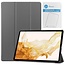 Tablet hoes & 2-Pack Screenprotector geschikt voor Samsung Galaxy Tab S8 Plus - 12.4 Inch - Auto Wake/Sleep functie - Grijs