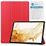 Tablet hoes & 2-Pack Screenprotector geschikt voor Samsung Galaxy Tab S8 Plus - 12.4 Inch - Auto Wake/Sleep functie - Rood