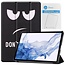 Tablet hoes & 2-Pack Screenprotector geschikt voor Samsung Galaxy Tab S8 - 11 Inch - Auto Wake/Sleep functie - Don't touch me