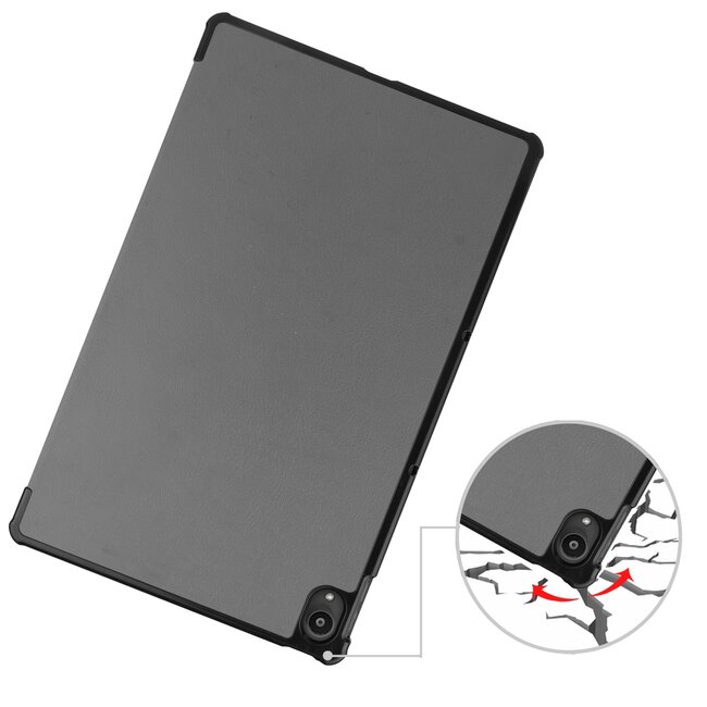 Tablet hoes & 2-Pack Screenprotector geschikt voor Lenovo Tab P11 - 11 Inch - Auto Wake/Sleep functie - Grijs