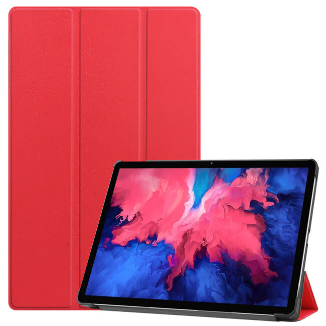 Tablet hoes & 2-Pack Screenprotector geschikt voor Lenovo Tab P11 - 11 Inch - Auto Wake/Sleep functie - Rood
