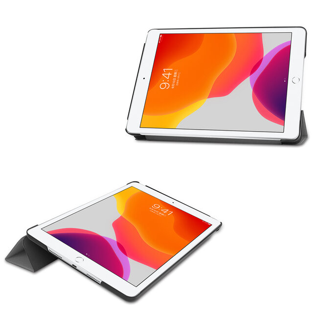 Tablet hoes & 2-Pack Screenprotector geschikt voor iPad 2021 / 2020 / 2019 - 10.2 Inch - Auto Wake/Sleep functie - Grijs