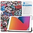 Tablet hoes & 2-Pack Screenprotector geschikt voor iPad 2021 / 2020 / 2019 - 10.2 Inch - Auto Wake/Sleep functie - Graffiti