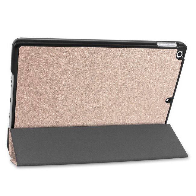 Tablet hoes & 2-Pack Screenprotector geschikt voor iPad 2021 / 2020 / 2019 - 10.2 Inch - Auto Wake/Sleep functie - Goud