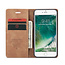 CaseMe - Telefoonhoesje geschikt voor iPhone SE 2022 - Wallet Book Case - Magneetsluiting - Bruin