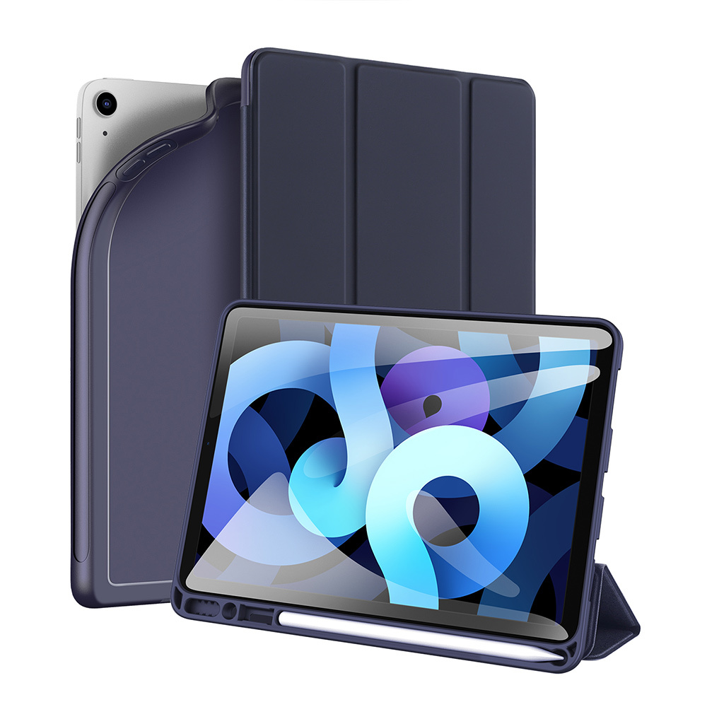 Dux Ducis - Tablet hoes geschikt voor Apple iPad Air 11 (2024) / Apple iPad Air 2022 10.9 inch - Osom Tri-Fold Book Case met Pencil houder - Blauw afbeelding