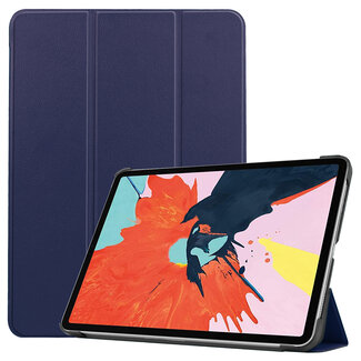 Case2go Case2go - Tablet hoes geschikt voor iPad Air 2022 - 10.9 Inch - Tri fold Book Case - Met Auto Sleep/wake functie - Donker blauw