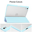 Case2go - Tablet Hoes geschikt voor Apple iPad Air 11 (2024) / Apple iPad Air 10.9 (2022) - Transparante Case - Tri-fold Back Cover - Met Auto Wake/Sleep functie - Licht Blauw