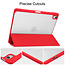 Case2go - Tablet Hoes geschikt voor iPad Air 10.9 (2022) - Transparante Case - Tri-fold Back Cover - Met Auto Wake/Sleep functie - Rood