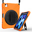 Case2go - Tablet Hoes geschikt voor iPad Air 10.9 (2022) - Hand Strap Armor Case - met handvat en standaard - Oranje