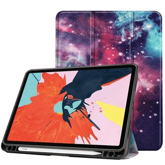 Case2go Case2go - Tablet Hoes geschikt voor Apple iPad Air 2022 - 10.9 inch - Tri-Fold Book Case - Apple Pencil Houder - Galaxy