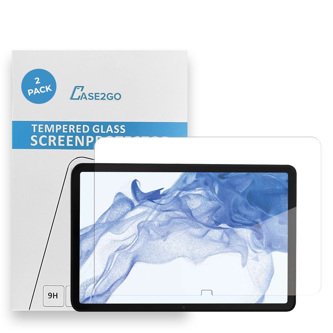 Tablet screenprotector geschikt voor Samsung Galaxy Tab S8 (2022) - Case-friendly screenprotector - 2 stuks - Tempered Glass - Transparant afbeelding
