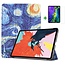 Case2go - Tablet Hoes & Screenprotector voor Apple iPad Air 2022 - 10.9 inch - Tri-Fold Book Case - Met Auto Sleep/Wake functie - Sterrenhemel