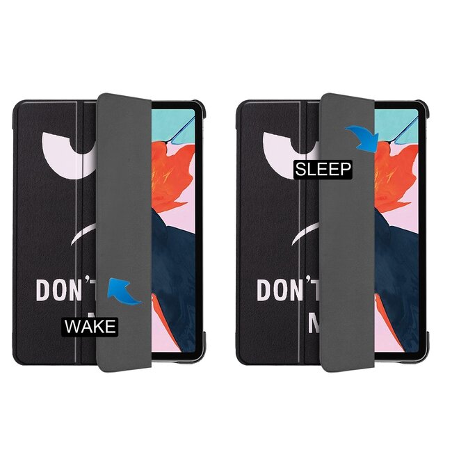 Case2go - Tablet Hoes & Screenprotector voor Apple iPad Air 2022 - 10.9 inch - Tri-Fold Book Case - Met Auto Sleep/Wake functie - Don't Touch Me