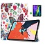Case2go - Tablet Hoes & Screenprotector voor Apple iPad Air 2022 - 10.9 inch - Tri-Fold Book Case - Met Auto Sleep/Wake functie - Vlinders