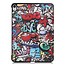 Case2go - Tablet Hoes & Screenprotector voor Apple iPad Air 2022 - 10.9 inch - Tri-Fold Book Case - Met Auto Sleep/Wake functie - Graffiti