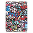 Case2go - Tablet Hoes & Screenprotector voor Apple iPad Air 2022 - 10.9 inch - Tri-Fold Book Case - Met Auto Sleep/Wake functie - Graffiti