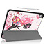 Case2go - Tablet Hoes geschikt voor Apple iPad Air 2022 - 10.9 inch - Tri-Fold Book Case - Apple Pencil Houder - Flower Fairy