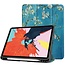 Case2go - Tablet Hoes geschikt voor Apple iPad Air 2022 - 10.9 inch - Tri-Fold Book Case - Apple Pencil Houder - Witte Bloesem