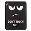 Case2go - Tablet Hoes geschikt voor Apple iPad Air 2022 - 10.9 inch - Tri-Fold Book Case - Apple Pencil Houder - Don't Touch Me