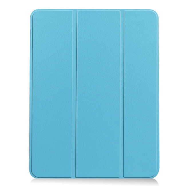 Case2go - Tablet Hoes geschikt voor Apple iPad Air 11 (2024) / Apple iPad Air 10.9 (2022) - Tri-Fold Book Case - Apple Pencil Houder - Licht Blauw