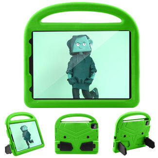 Case2go Case2go - Tablet Hoes geschikt voor iPad Air 10.9 (2022) - Schokbestendige case met handvat - Sparrow Kids Cover - Groen